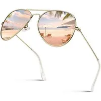 LuxusKollektion Pilotenbrille Pilotenbrille Herren Damen polarisierte 58mm Gold Rosa 58 Millimeter