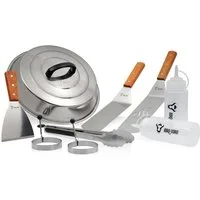 BBQ-Toro Grillbesteck-Set 9-teiliges Edelstahl Grill Plancha Zubehör Set, Teppanyaki Werkzeug, (Set, 9-teiliges Edelstahl Grill Plancha Zubehör Set)