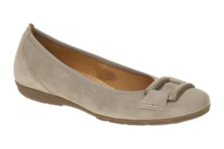 Gabor 74.166.12 Damen Ballerinas grau kiesel/taupe mit HOVERCRAFT Gummisohle