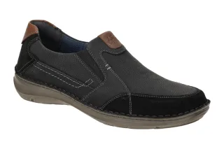 Josef Seibel Herrenschuhe 44901 TE071 101 in Schwarz - bequeme Slipper mit Ec...