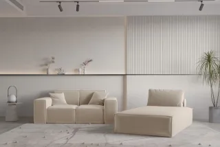 Sofa Set 2-teilig Sezlong und Sofa 2-Sitzer CELES PREMIUM Stoff Opera Velvet ...