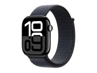 Apple Watch Series 10 (GPS) 46mm Aluminium diamantschwarz mit Sport Loop Tinte | mwwr3qf/a |