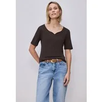 STREET ONE Kurzarmshirt Style Ada Sommershirt mit Herz-Ausschnitt