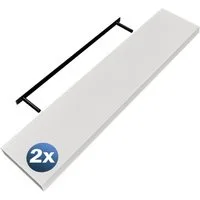 Casaria Wandregal, Weiß Hängeregal mit Halterung 15kg Tragkraft Küche Matt 110cm