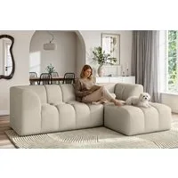 OTTO home Ecksofa TUURE L-Form, Verlässliche Qualität, moderne Steppung, Breite 255cm, Bubble Optik, moderne Steppung, hoher Sitzkomfort, Wellenunterfederung