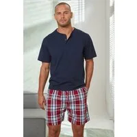 H.I.S Pyjama (2 tlg., 1 Stück) Schlafanzug mit Webshorts