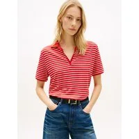 Tommy Hilfiger Poloshirt LYOCELL PIQUE OPEN-NK SS POLO mit kleinem Logo-Stick