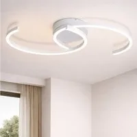 ZMH LED Deckenleuchte Wohnzimmer 24W Deckenlampe Modern 3000K für Flur Küche, Augenschutz, Einfache Installtion, LED fest integriert, Warmweiß, Küchenlampe 330° Drehbarer Weiß Esszimmer