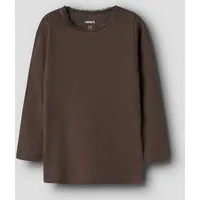 Name It Langarmshirt NMFKAB LS TOP NOOS in Feinripp und mit süßer Spitzenkante am Ausschnitt