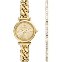 Fossil Quarzuhr CARLIE MINI ES5387SET, (Set, 2-tlg., mit Armband), Armbanduhr, Damenuhr, Edelstahlarmband, Ideal auch als Geschenk