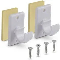 Bestlivings Gardinenstangenhalterungen Ersatzhalter, Cafehausstangen bis Ø12 mm, (4-St., inkl. Schrauben und Klebepads), Ersatzträger für Gardinenstangen, Cafehausstangen, Scheibenstangen