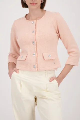 monari - Strickjacke mit Flammgarn summer peach - Gr. - 40