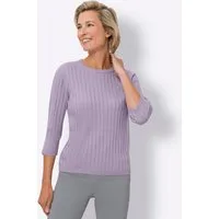 Sieh an! Strickpullover Rundhals-Pullover 3/4-Arm Rippoptik