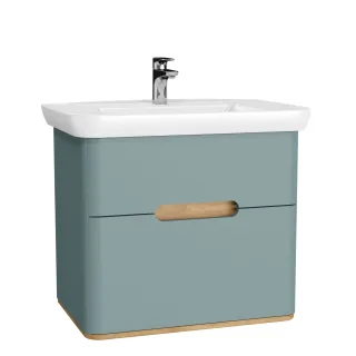 VitrA Sento Set 78 cm Waschtisch + Unterschrank 2 Laden Fjordgrün Matt,65877 65877