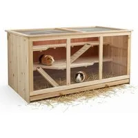 Mucola Kleintierkäfig Kleintierkäfig Nagerkäfig Hamsterkäfig Mäusekäfig Rattenkäfig Holz, drei Stockwerken