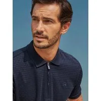 LERROS Poloshirt Poloshirt mit Reißverschlusskragen in Strukturqualität