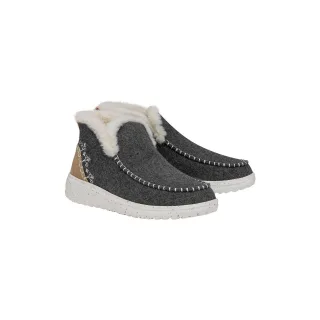 HEYDUDE Denny Wool Faux Shearling Damen Graue Stiefel