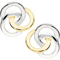 My Gold Paar Ohrstecker Ohrringe Damen Sterling Silber 925 Bicolor (Teilvergoldung) - Margot (Set, 2-tlg., inkl. Schmuckbox), Geschenke