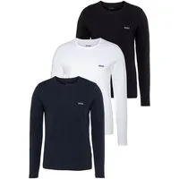 BOSS Langarmshirt longsleeve-Shirt R-Neck Classic COTTON 3pcs/pack (3-tlg) mit BOSS Logo-Schriftzug