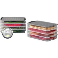 uandu home Frischhaltedose Aufschnittboxen für Kühlschrank, Wurst Aufbewahrung Kühlschrank, (Aufschnittbox Stapelbar, Kühlschrank Organizer, BPA Frei Kunststoff, Frischhaltedosen mit Deckel, Aufschnittdosen), BPA Frei, Dishwasher Safe, Reusable
