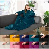 Wohndecke tragbare Ganzkörperdecke Kuscheldecke Ärmeldecke, heimtexland, flauschige Ärmel Decke I Soft Flanell I Geschenk Wohlfühlen