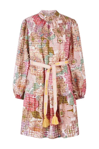 Rich & Royal - Printed midi dress with belt spring blush - Gr. - 40