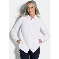 GOLDNER Hemdbluse Kurzgröße: Baumwollbluse mit Hemdkragen Blusenshirt mit Hemdkragen, Knopfleiste und Langarm