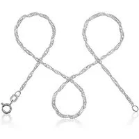 modabilé Kette ohne Anhänger Halskette Singapur, Damen Singapurkette 1,8mm 35cm Sterling Silber 925, Made in Germany