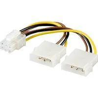 Internes PC-Stromkabel 2x 5,25-Stecker auf PCI Express 6-pin schwarz/gelb, 15 cm