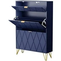 UEV Schuhschrank mit 2 Klappen Schuhregal Schukipper (Schmal Schrank. Schuhkommode im Flur) 80 x 24 x 120 cm für 16 Paar Schuhe,Platzsparend
