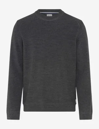 Brax Herren Strickpullover Style ROY elefant, dunkelgrau, Gr. XXL