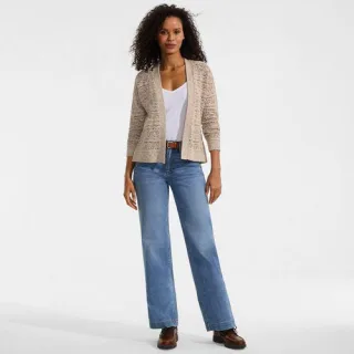 Soft Ease Ajour-Cardigan aus Leinenmix für Damen, Damen, size: regular, Pink, by Lands' End