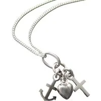 NICEANDnoble Kette mit Anhänger 925er Silber Panzerkette mit Anhänger Glaube, Liebe, Hoffnung