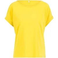 Blutsgeschwister T-Shirt - Damen T-Shirt Baumwolle - gelbes Kurzarmshirt - U-Boot-Ausschnitt lo