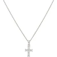 Firetti Kette mit Anhänger Schmuck Geschenk Silber 925 Halsschmuck Halskette Ankerkette Kreuz, mit Zirkonia (synth)