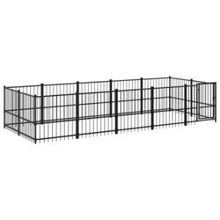 VidaXL Outdoor Hundezwinger Stahl 4,85 m, 1,935 m, 1 m