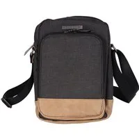 MIRROSI Schultertasche Herren Umhängetasche klein, Crossbody Bag 24x18x8 cm (Messenger Bag), große Kapazität, erstellbarem Gurt & Leder-Optik-Besatz