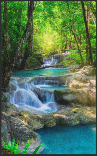 Fussmatte Wasserfall 7165 | Größe: 60 cm x 90 cm