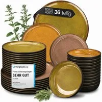Moritz & Moritz Geschirr-Set VIDA für 12 Personen Vintage (36-tlg), 12 Personen, Porzellan, Kombigeschirr für 12 Personen