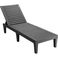 COSTWAY Gartenliege, wetterfest, 5-stufig Verstellbar, 180kg, 190x57,5x29cm