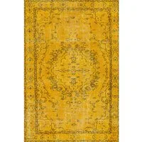 Bamyum Teppich Giallo Teppich mit Chenille-Druck, Waschbarer, Antibakteriell Teppich