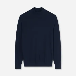 OLYMP - Mock Neck Strick marine