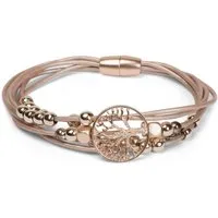 styleBREAKER Armband Armband mit Lebensbaum, Perlen und Bändern (1-tlg)