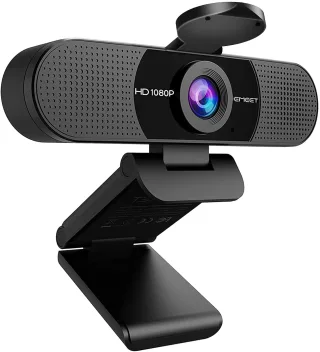 EMEET Full HD Webcam - C960 1080P Webcam mit Objektivabdeckung & Dual Mikrofon 90 ° Streaming Kamera mit Automatische Lichtkorrektur Plug & Play für Linux Win10 Mac OS