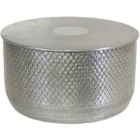 Casa Moro Couchtisch Orientalischer Beistelltisch Alava Silber rund (Einzeln in den Größen M, L, XL oder im Set, Metall Couchtisch Luxus Sofatisch Kaffeetisch), Kunsthandwerk mit Hammerschlag verziert