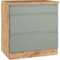 KOCHSTATION Kochfeldumbauschrank KS-Virginia,neu in verbesserter Ausführung (Stauraum, Softclose) Breite 80 cm, Höhe 86 cm, Softclose-Auszüge