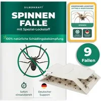 Silberkraft Insektenfalle Spinnenfalle mit Spezial-Lockstoff Frühzeitige Befallsüberwachung, Giftfrei & geruchlos, Bis zu 12 Wochen wirksam, Einfache Anwendung