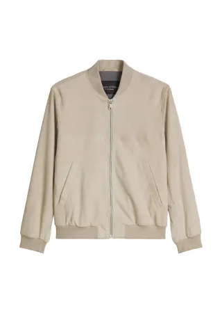Marc OPolo Casual - Lederjacke regular Grey Kit - Gr. - 48