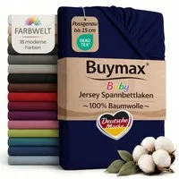 Buymax Spannbettlaken Babybett Kinderbett 60x120cm 70x140cm, Jersey 100% Baumwolle, Gummizug: Rundumgummi, (1 Stück), bis 15 cm Matratzenhöhe, weich, atmungsaktiv, hautfreundlich
