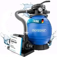 monzana Sandfilteranlage, SF12K 10.200L/h bis 35.000L Pool 7Wege Ventil 2in1 Adapter